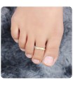 Gold Plated Toe Ring Rough Pattern CTR-F02-02-GP